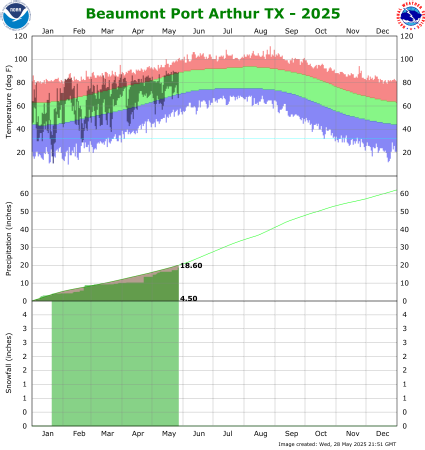 Temperature and precipitation plot for current year