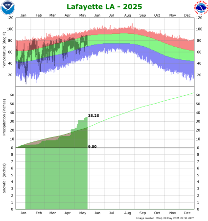 Temperature and precipitation plot for current year