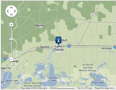 Map location of Lake Charles 2 N