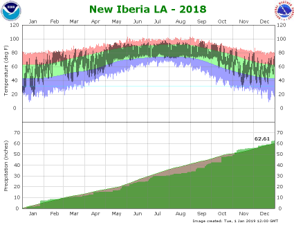 Temperature and precipitation plot for 2018