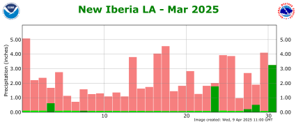 Precipitation plot for previous month