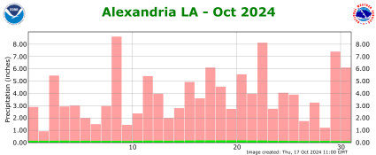 Precipitation plot for current month