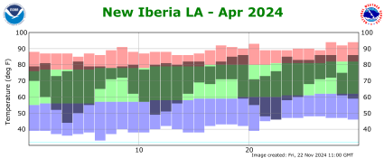 Temperature plot for previous month