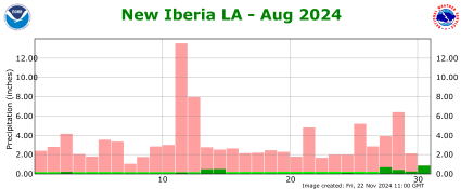 Precipitation plot for previous month