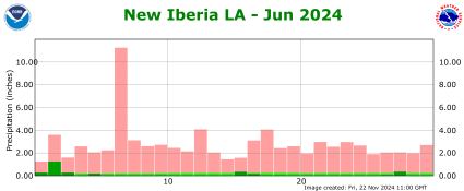 Precipitation plot for previous month