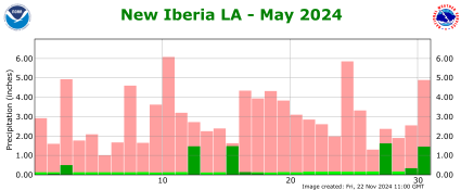 Precipitation plot for previous month