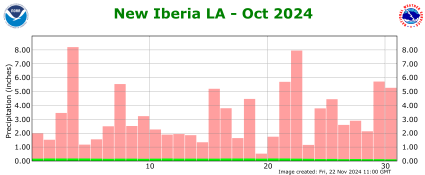 Precipitation plot for previous month