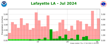 Precipitation plot for previous month