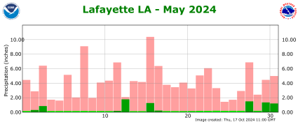 Precipitation plot for previous month