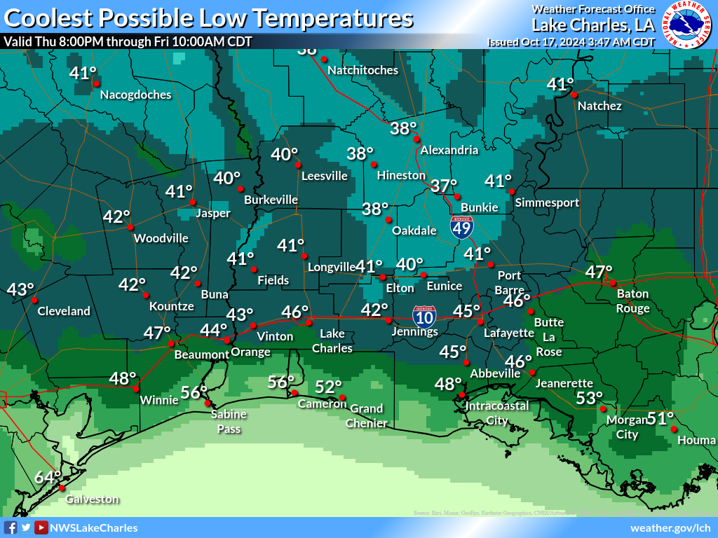 Coolest Possible Low Temperature for Night 1