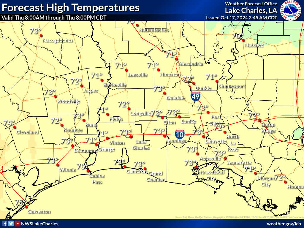 Expected High Temperature for Day 1