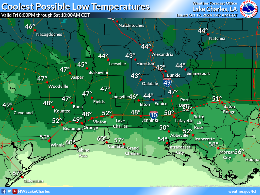 Coolest Possible Low Temperature for Night 2