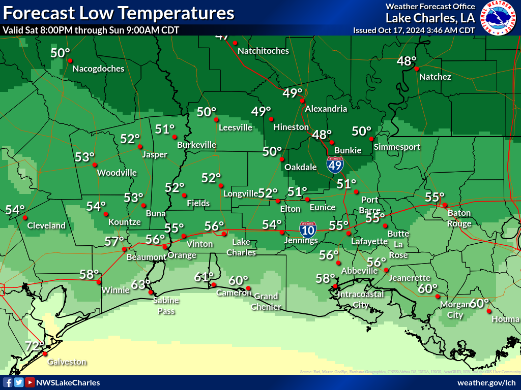 Expected Low Temperature for Night 3