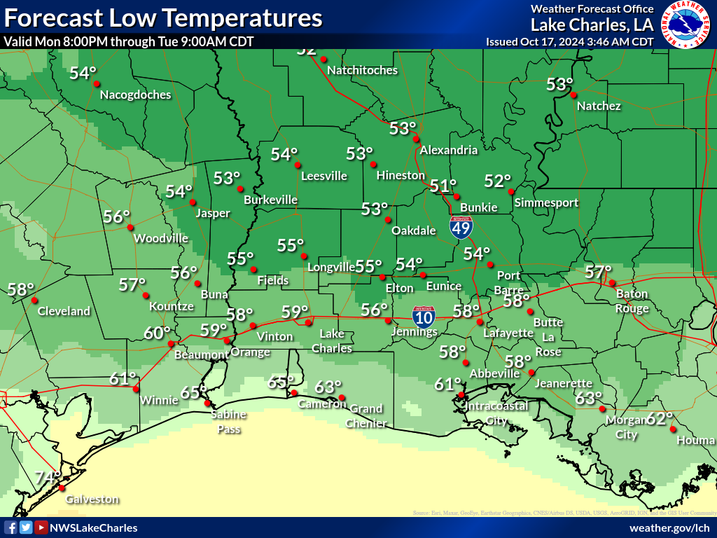 Expected Low Temperature for Night 5