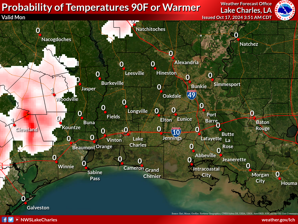 Probability of Temperature 32F or less Day 5