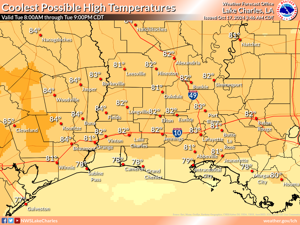 Coolest Possible High Temperature for Day 6