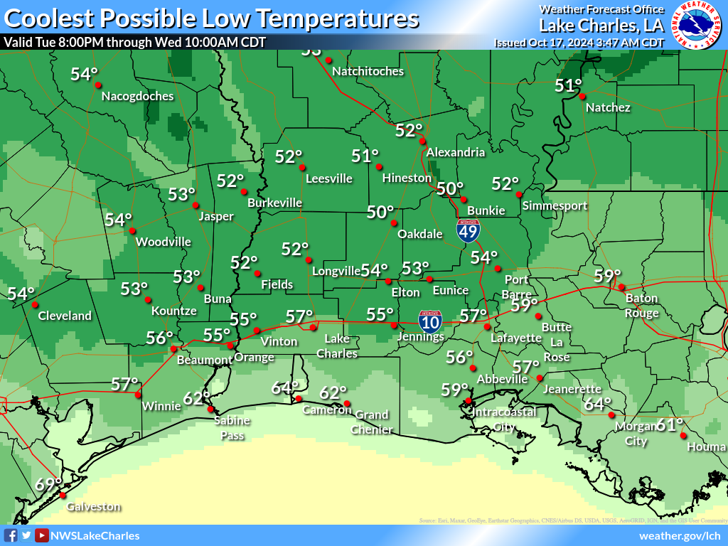 Coolest Possible Low Temperature for Night 6