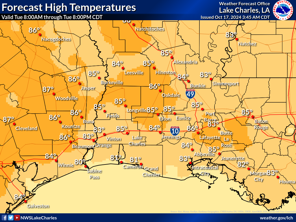 Expected High Temperature for Day 6