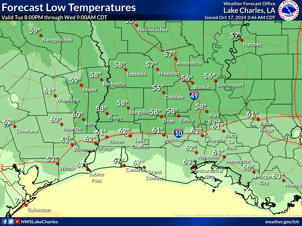 Expected Low Temperature for Night 6