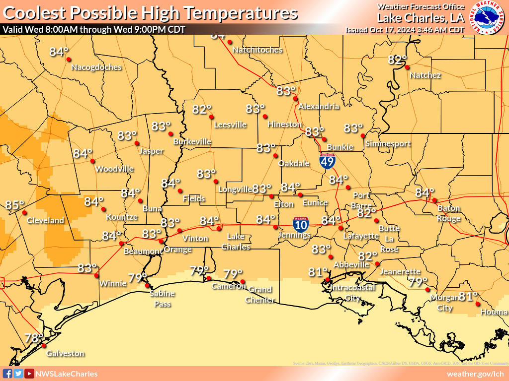 Coolest Possible High Temperature for Day 7