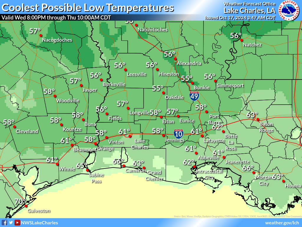 Coolest Possible Low Temperature for Night 7