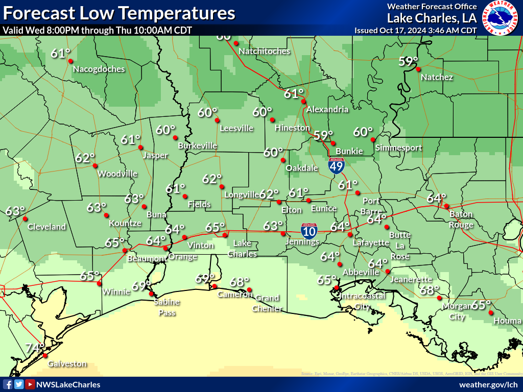 Expected Low Temperature for Night 7