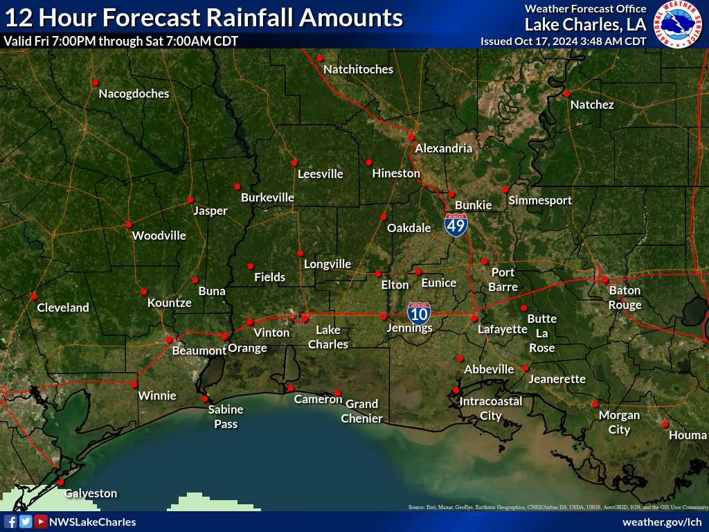 Expected Rainfall for Night 2