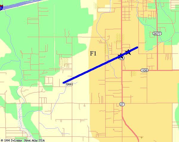 Carlyss Tornado map