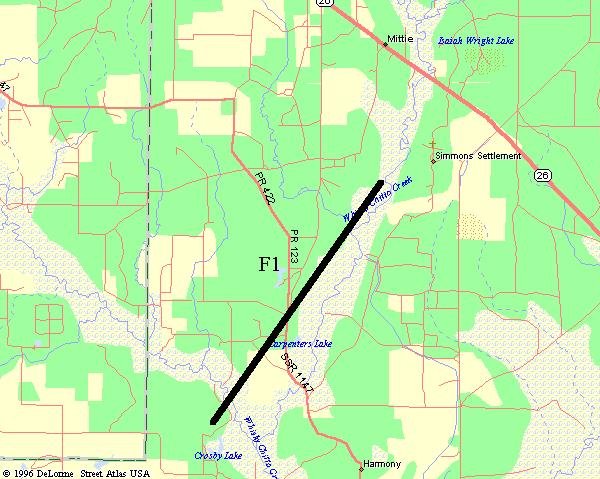 Mittie Tornado map