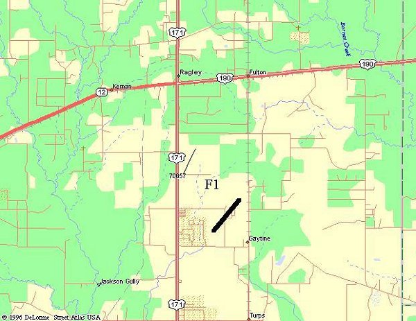 Ragley Tornado map