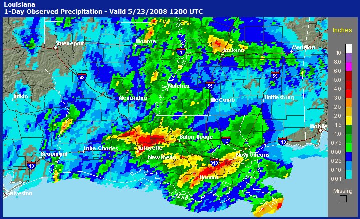 Precip map for 5/22/08