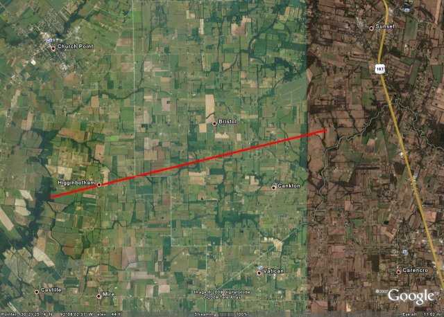 Map image of Higginbotham tornado track