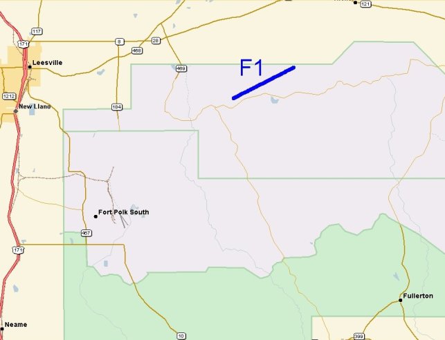 Fort Polk Tornado map