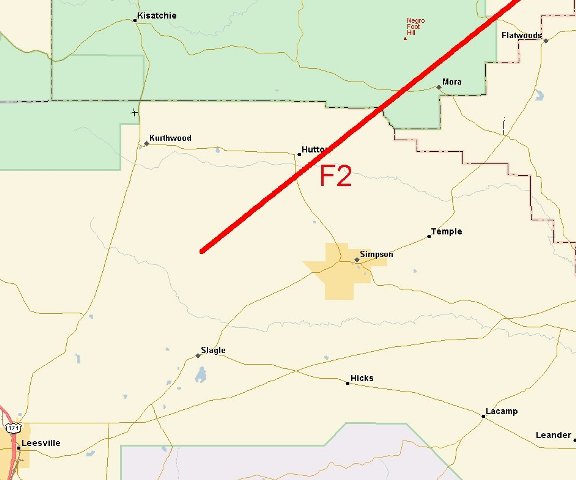 Hutton Tornado map