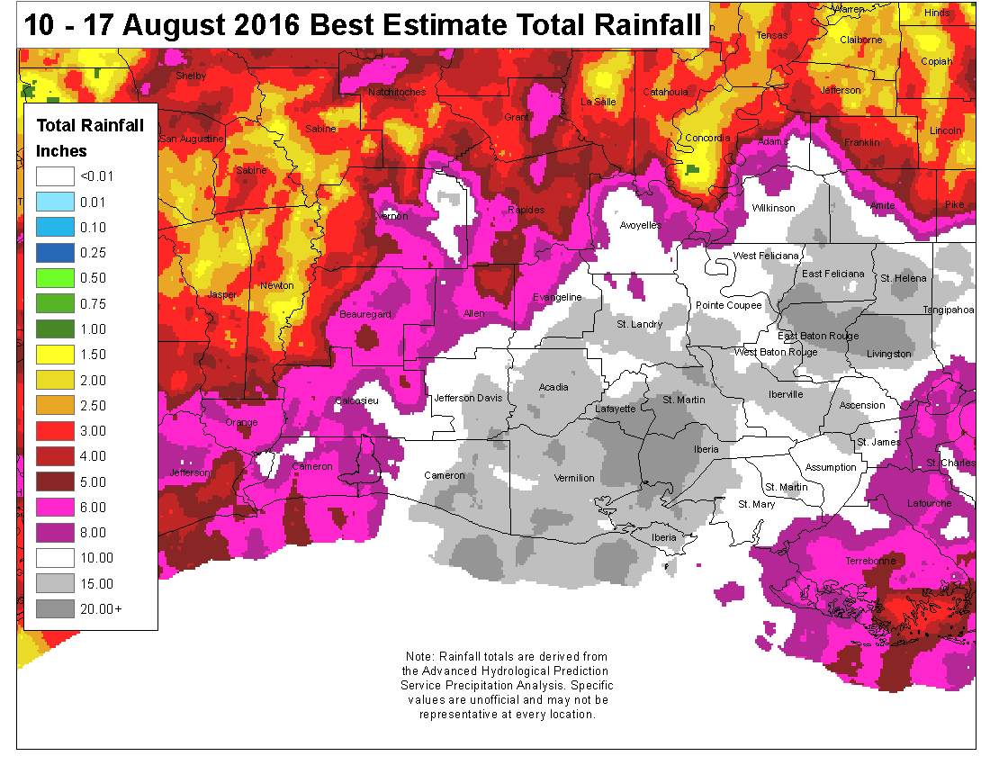 image of 7 Day Rainfall totals