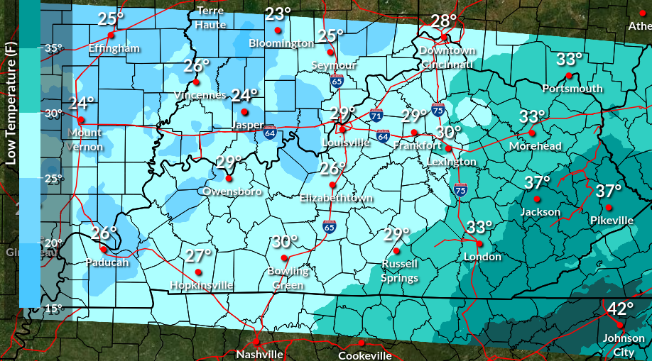 Morning Lows Oct. 31 2023