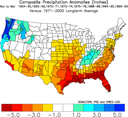 La Nina precipitation anomalies