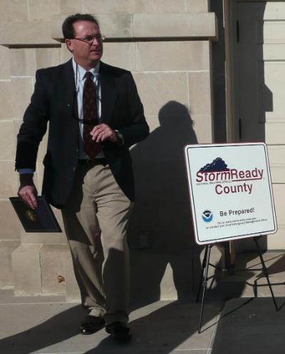 Joe Sullivan at a StormReady ceremony