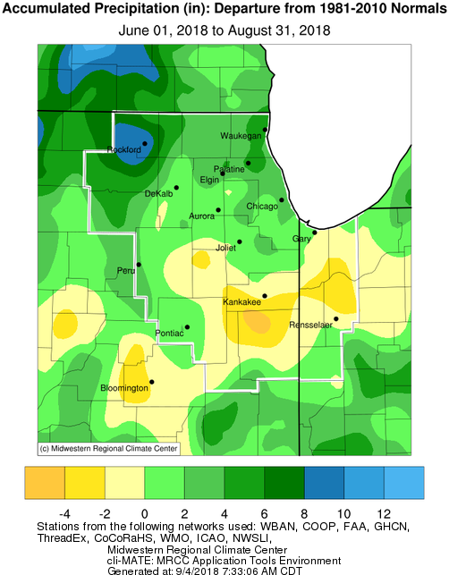 Summer 2018 Precipitation Departure from Normal