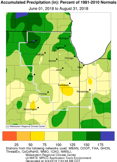 Summer Precipitation Percent of Normal