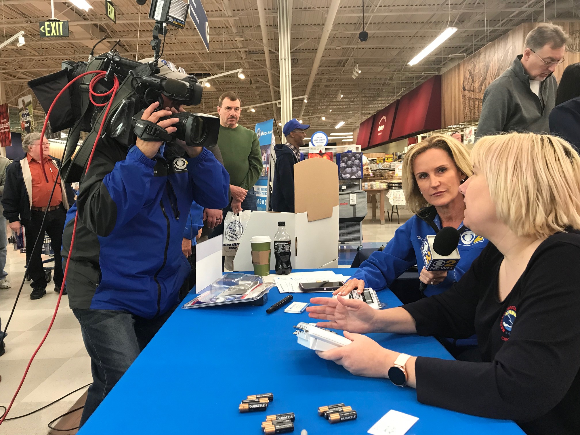 Amy being interviewed about the importance of NWS weather radios