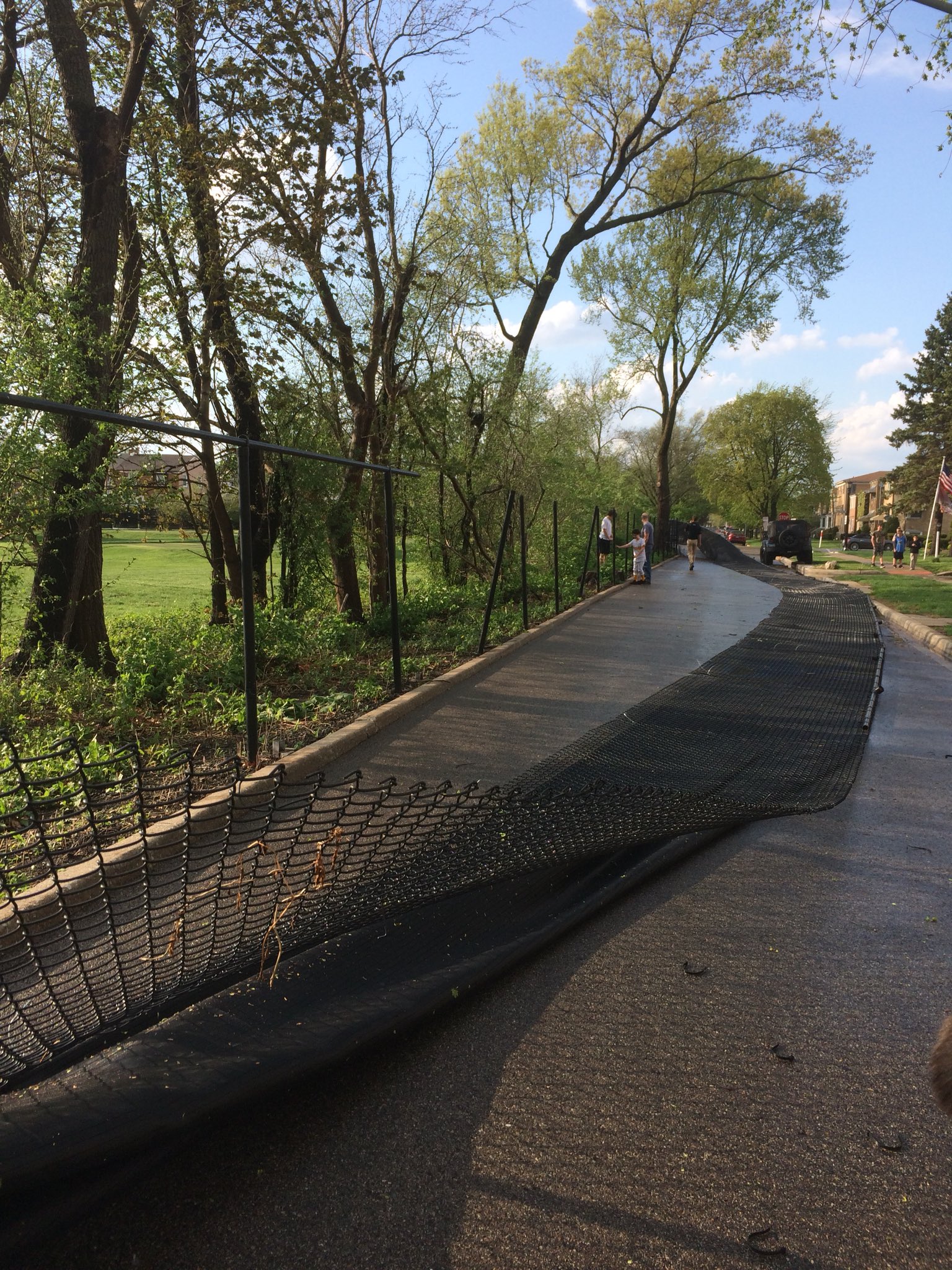 Fence blown down in Elmwood Park, IL.  Photo by M. Spentzos-Inghram