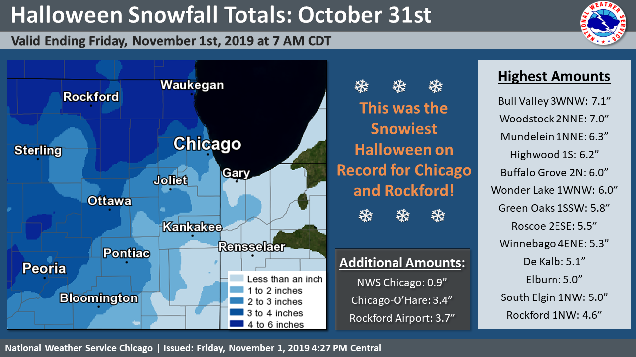 Snowfall Map for Halloween