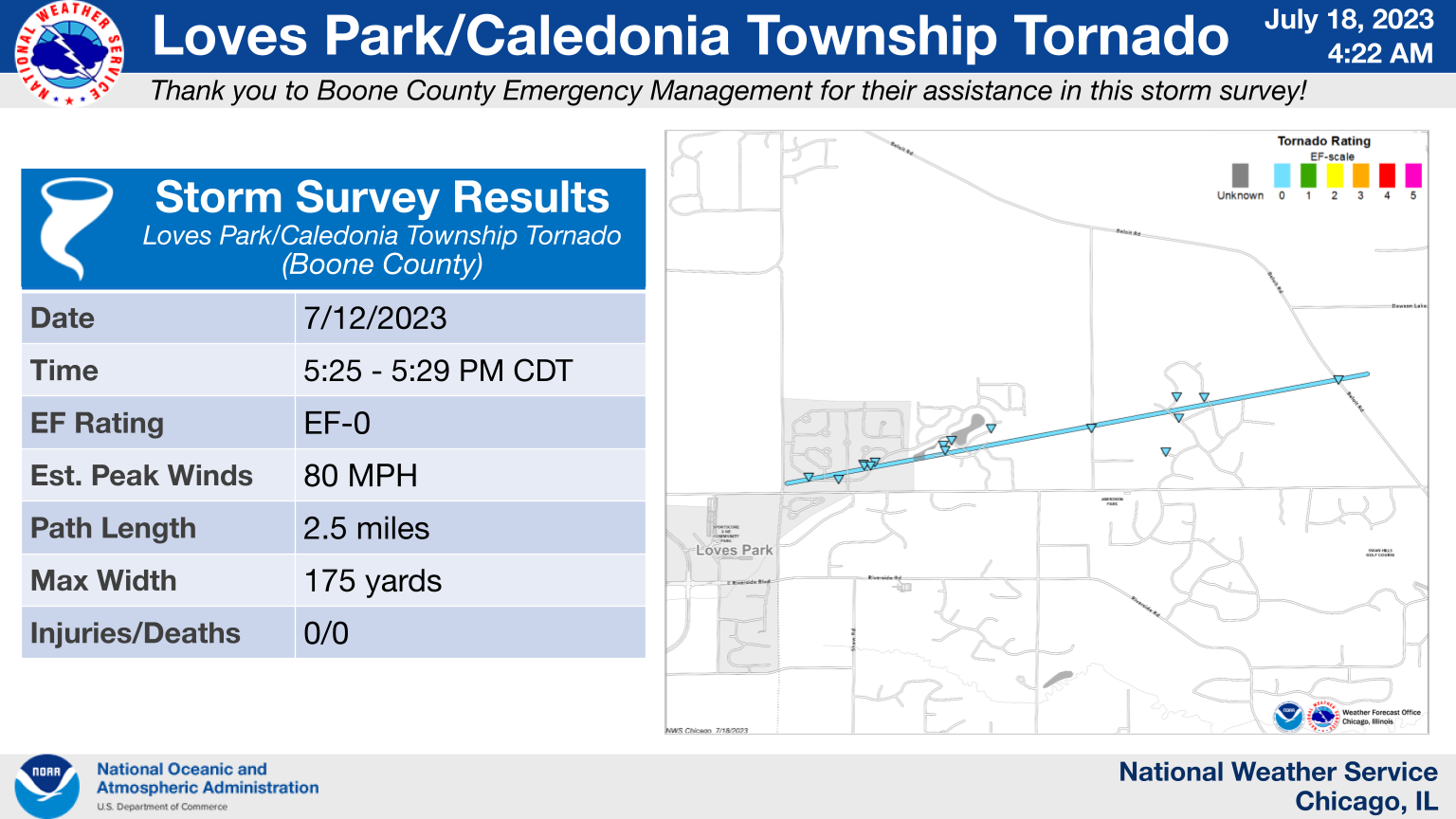 Loves Park Area Tornado Map