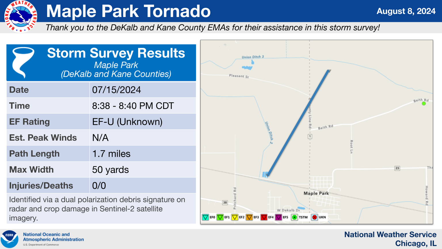 Maple Park Tornado Summary Graphic