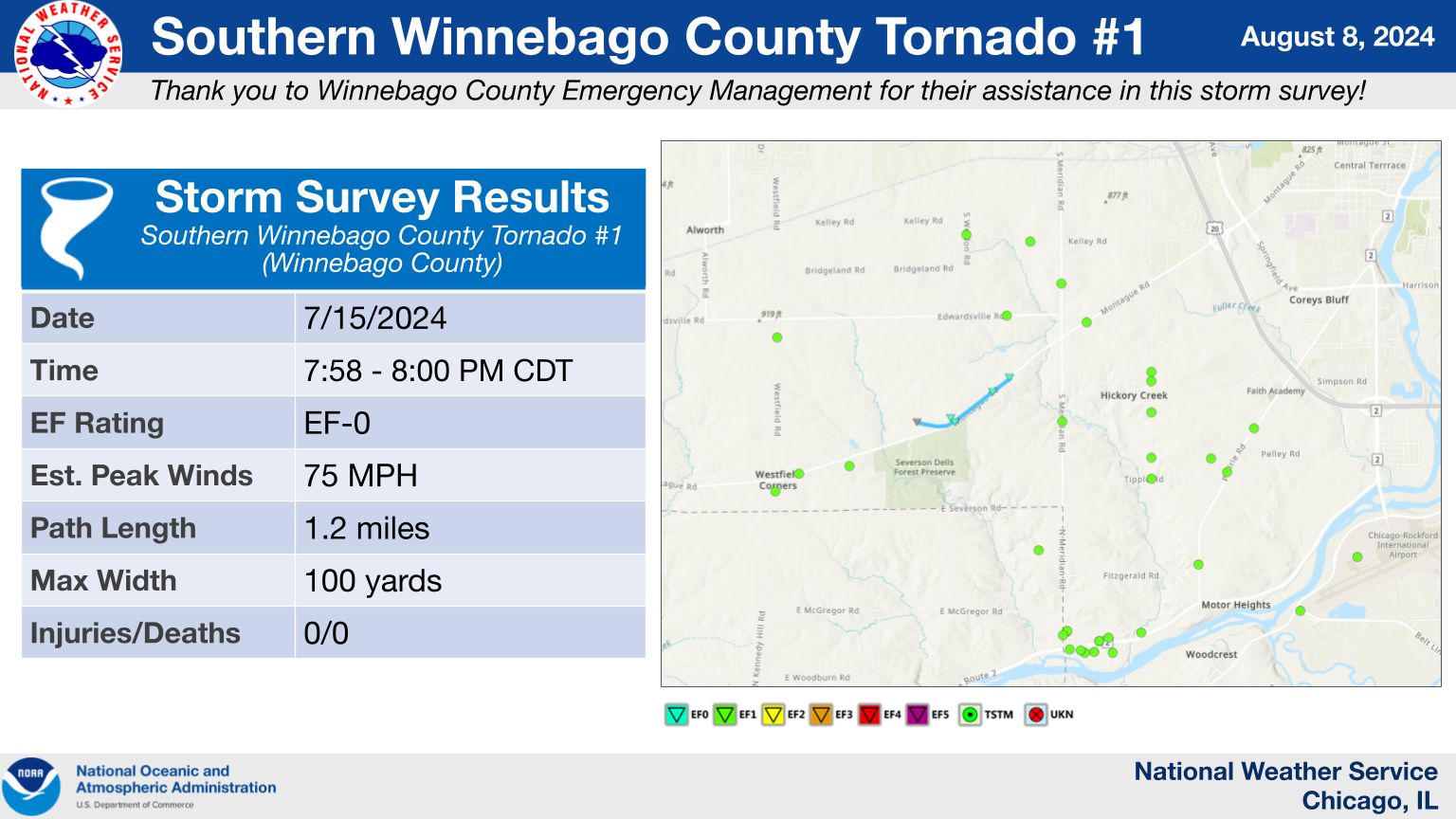 Southern Winnebago County Tornado #1 Summary Graphic