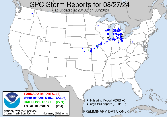 Preliminary Map of Storm Reports