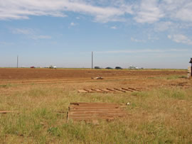 Damage from the second of two tornadoes to impact Ralls, TX. Click on the image for a larger view.