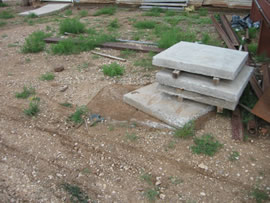 Image of damage from June 9, 2005 storm. Photograph taken by Brian LaMarre, Warning Coordination Meteorologist, WFO Lubbock, TX.