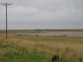 Image of damage from June 9, 2005 storm. Photograph taken by Brian LaMarre, Warning Coordination Meteorologist, WFO Lubbock, TX.